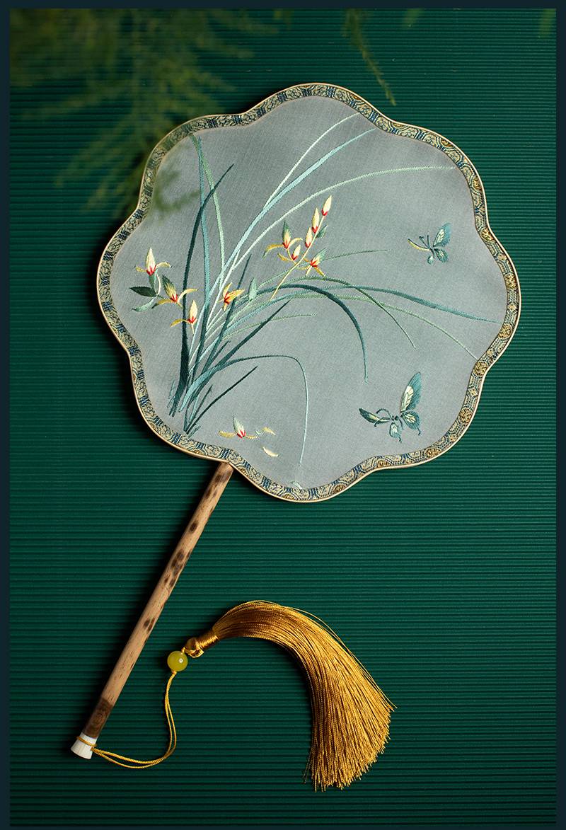 双面绣团扇扇子绣花手工苏绣团扇旗袍圆扇双面刺绣香妃竹复古风汉服