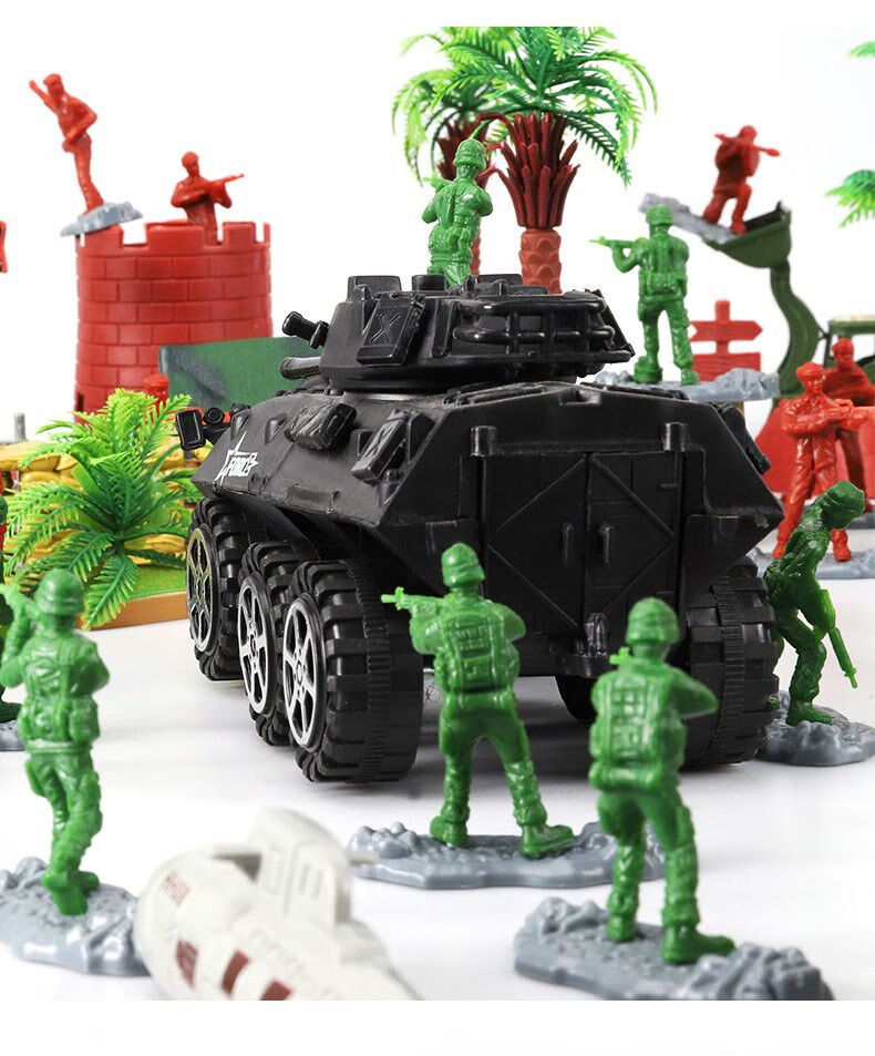 超大号军事玩具兵人套装升级版小兵人套装打仗玩具反恐美军士兵战争