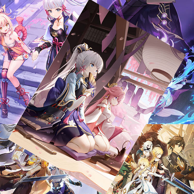 原神海报神里原神海报神里绫华八重身子雷电将军甘雨刻晴派萌动漫周边