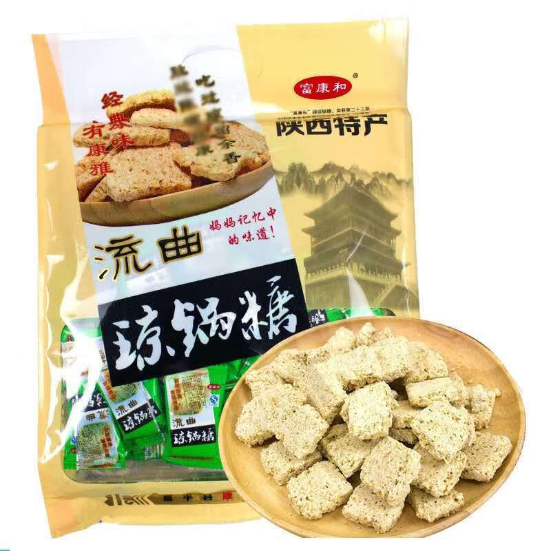 琼锅糖曲芝麻糖300g袋陕西富平白芝麻黑芝麻白芝麻300g1袋