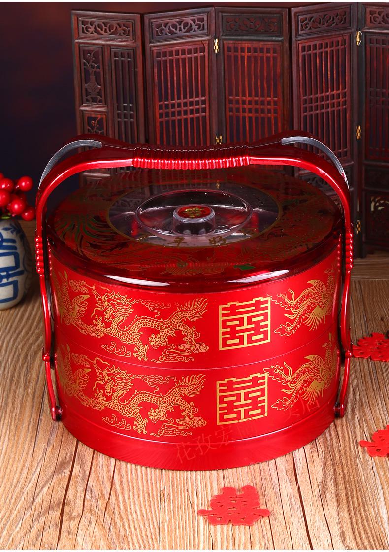 食盒提篮多层中式结婚中式双层食盒糕点饺子提篮手提多层干果盘糖果盘