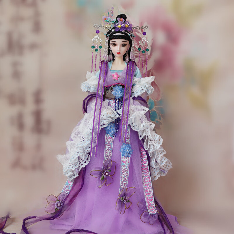 芭比娃娃单个古风古装娃娃30厘米唐朝公主芭比套装玩具收藏礼物 紫
