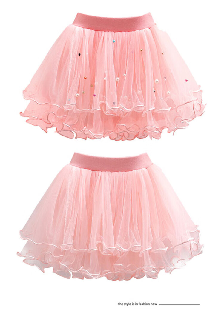 迷你木偶女童半身裙短裙夏季儿童女宝宝纱裙女孩秋季公主凸凸裙子蓬蓬