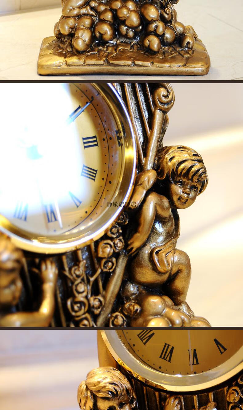 宜家家居欧式座钟表时尚客厅摆件钟创意装饰钟表卧室仿古台钟座钟石英