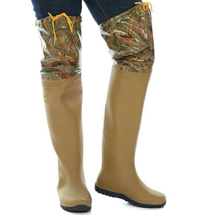 高品质岚岩男女系带过膝插秧靴软底耐磨下水裤钓鱼捕鱼靴农田水田水鞋