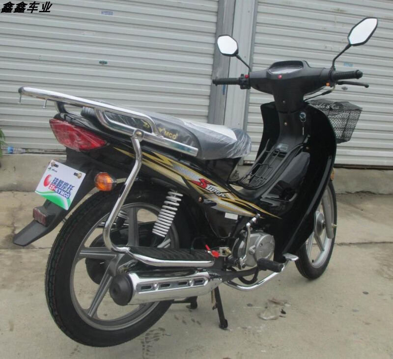 牌110cc弯梁摩托车助力车含大证发票国四电喷省油能上牌酒红色电喷国