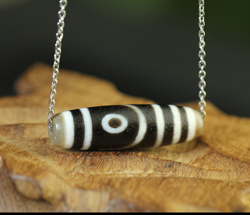 朴春 大能同款天珠吊坠 西藏九页岩天眼戒指天然西藏二眼项链男【图片