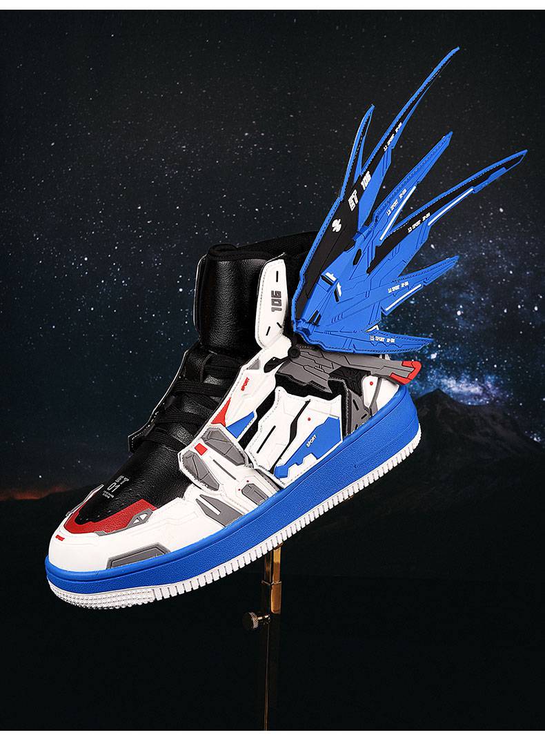 高达联名鞋 自由高达潮鞋eva初号机街舞嘻哈高帮男鞋 freedom gundam