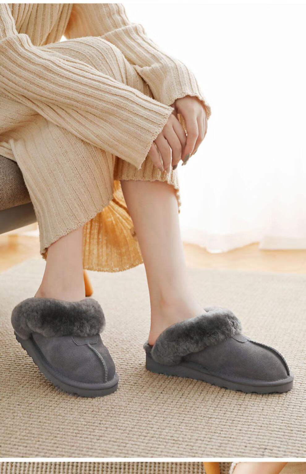 2022新款ugg棉拖鞋 moΚugg棉拖鞋冬季羊皮毛一体男女室内加厚保暖