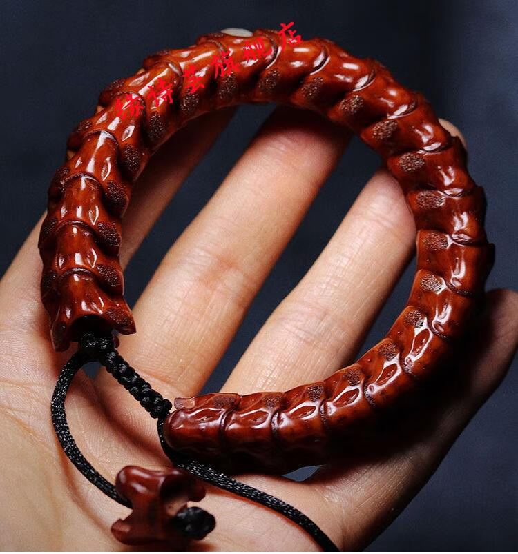 缘诗芸鱼骨手串泰国真蛇骨手链文玩蛇骨手串鲨鱼牙转运男l14mm鲨鱼牙