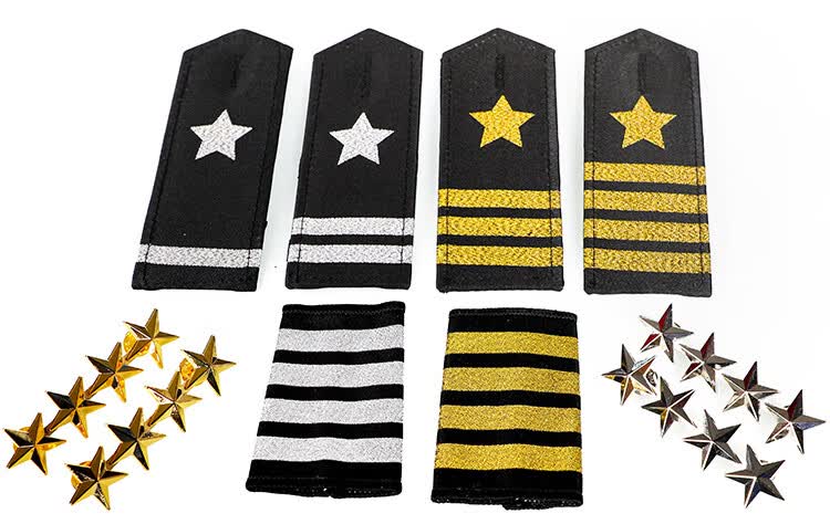 金属星肩章 保安制服臂章配件 物业礼宾服礼仪表演 飞行员肩章 金色5