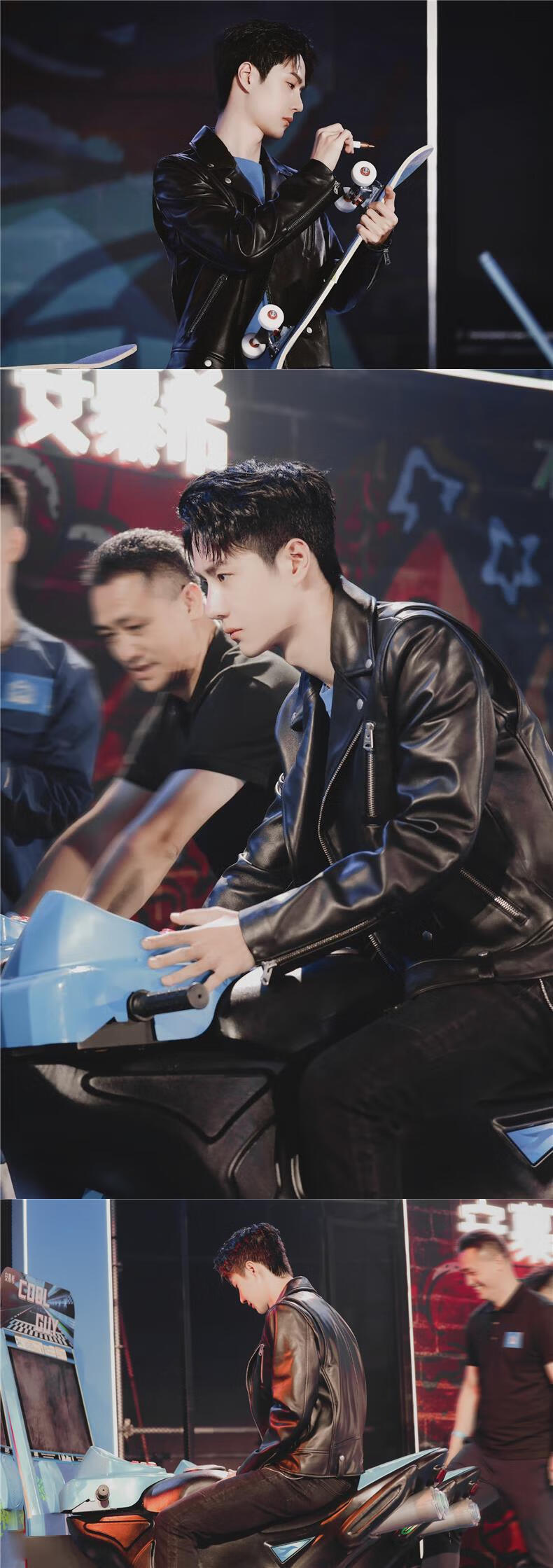 春夏必备 皮衣皮裤套装男 冬季香港王一博同款皮衣绵羊皮修身韩版软皮