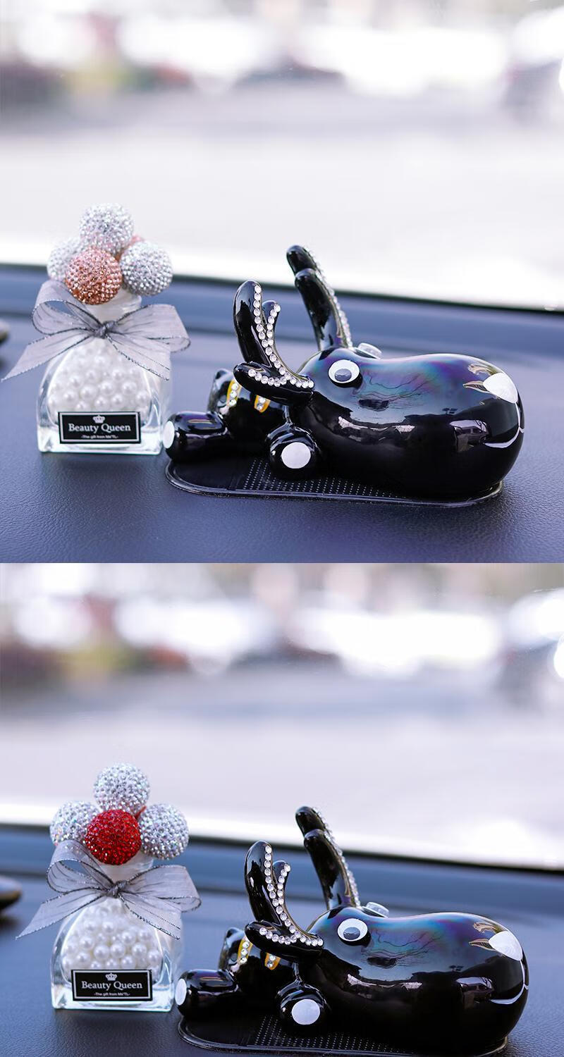 精选呆萌鹿汽车内装饰品摆件一路平安车载用品大全车上创意个性女神款