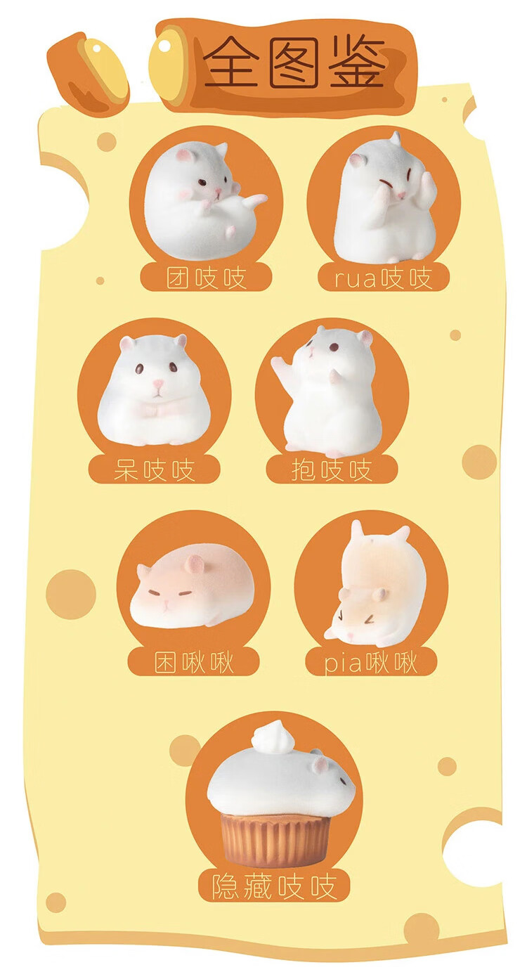 37玩具仓仓啷啷盲盒可爱少女心仓鼠潮玩动物女生女孩整套 rua吱吱 1