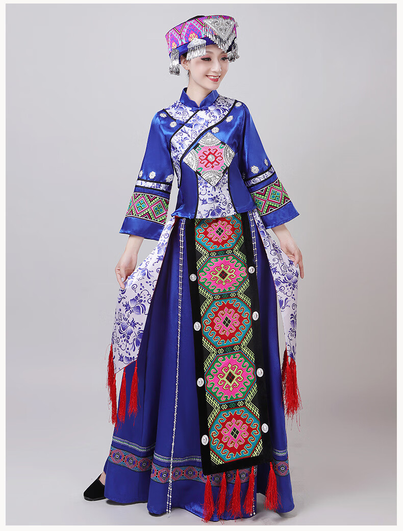 少数民族服装女夏土家族苗族壮族云南贵州民族风苗家彝族演出服饰凉