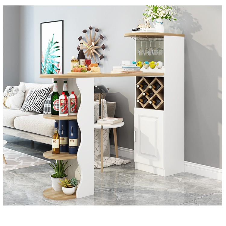 小米木业家用吧台桌客厅隔断柜组合简易小吧台简约现代玄关柜吧台酒柜