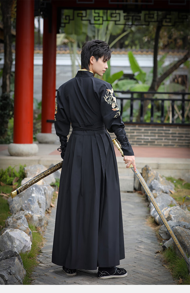 男 黑色系魏晋汉服男套装古风男士仙气古装男生帅气飘逸明制大码学生