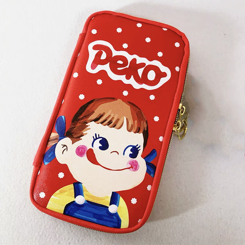 不二家笔袋日本新款可爱卡通家牛奶妹大容量笔袋学生个性多功能文具盒