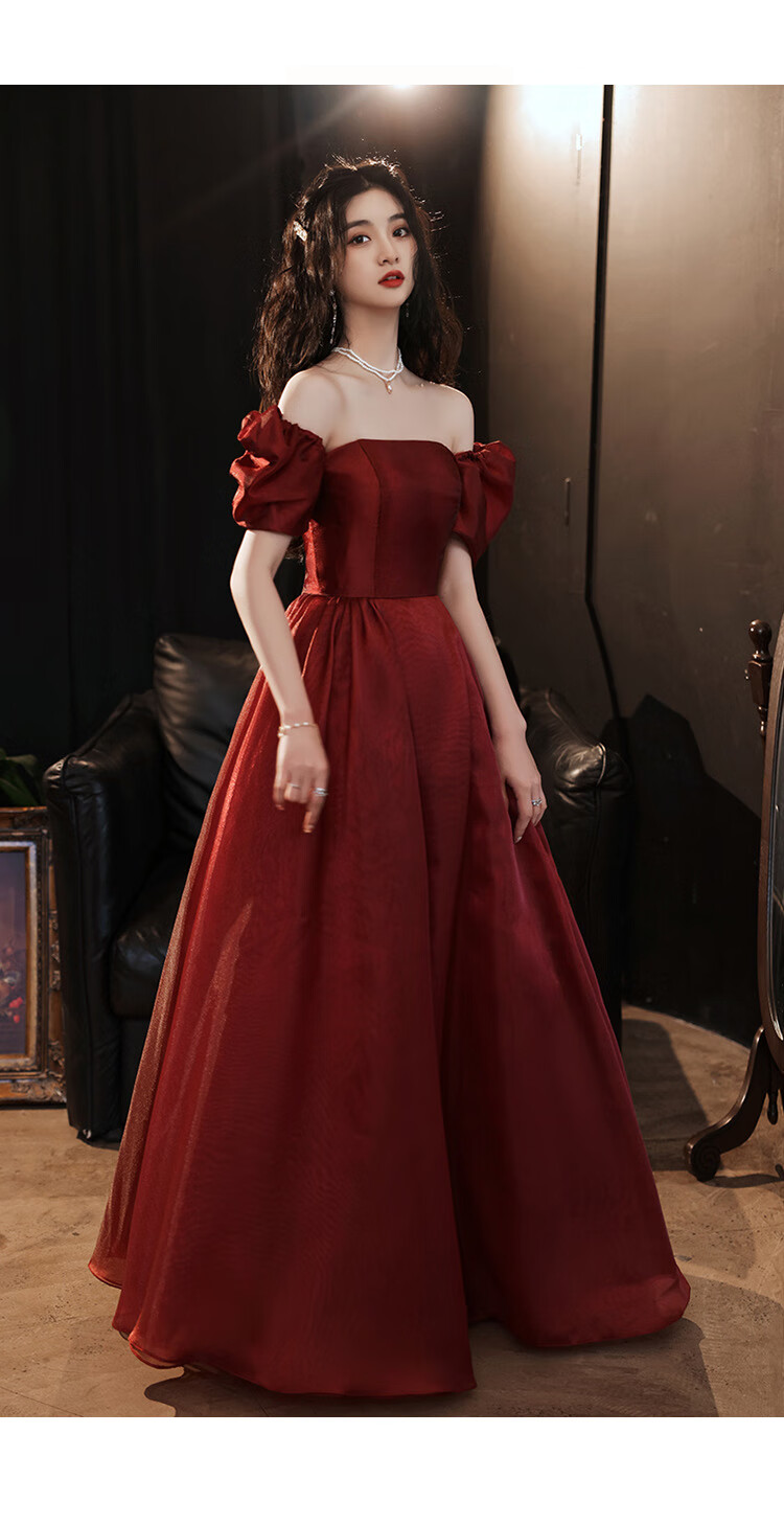 敬酒服新娘红色十八生日礼服女学生艺考主持人钢琴表演结婚衣服孕妇