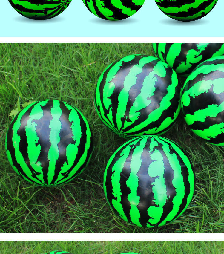 西瓜小皮球幼儿园儿童专用充气弹力拍拍球拍皮球儿童球类运动户外 3个