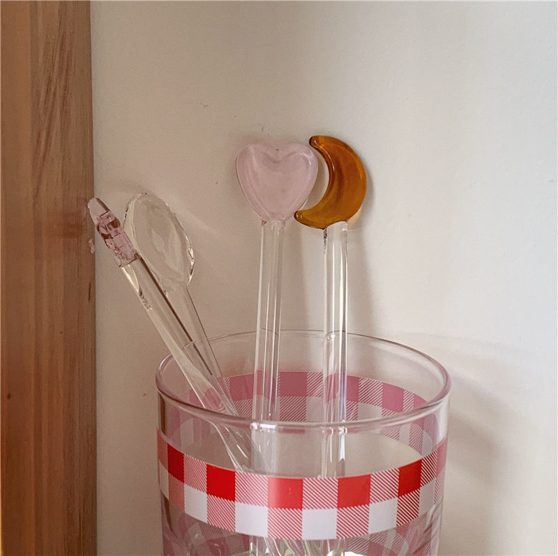 仙女搅拌棒少女心玻璃棒ins玻璃杯透星爱心月亮玻璃咖啡泡牛奶燕麦