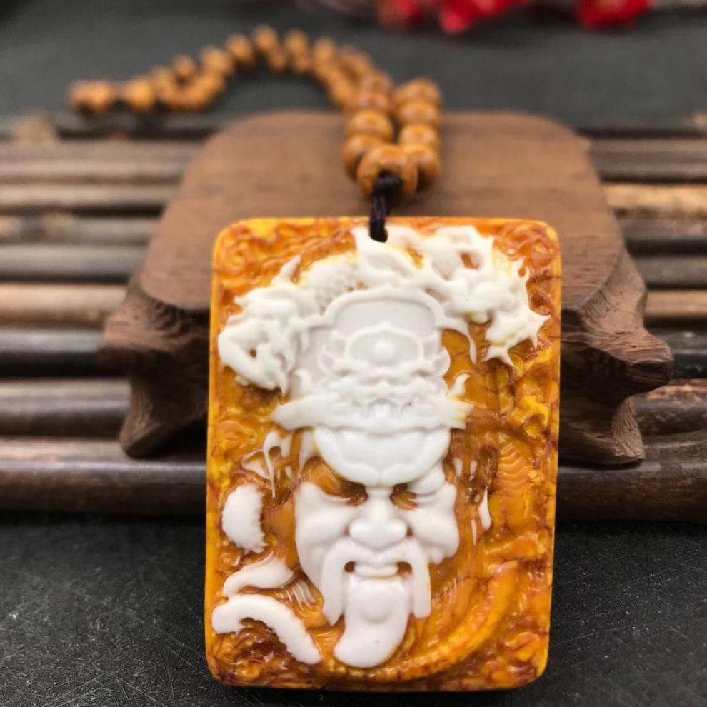 龙涎香吊坠 龙涎香灰琥珀龙牌吊坠挂件囎长款绳链 男女款毛衣链外衣链