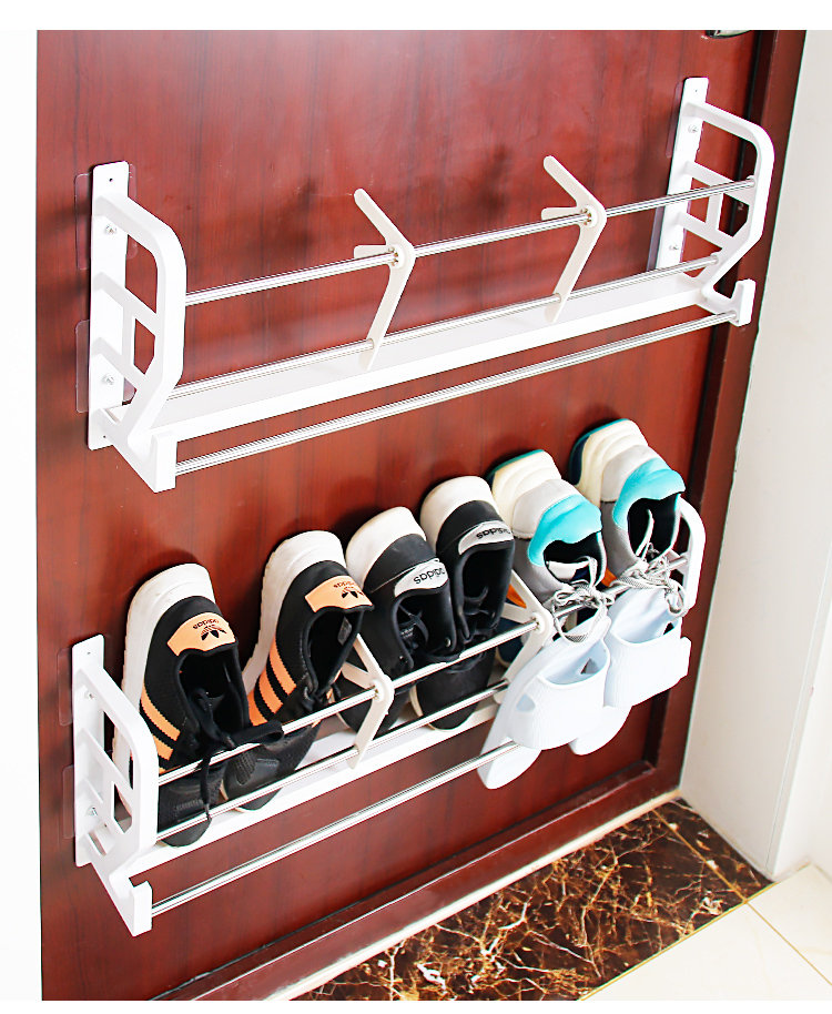 门上鞋架防盗门挂式鞋架壁挂式免打孔门后挂拖鞋架子收纳神器小户型