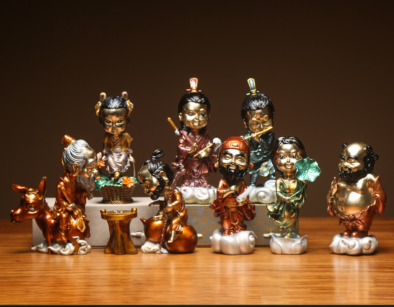 匠魂黄铜八仙过海创意摆件家居装饰品客厅办公室个性摆件礼品八仙过海