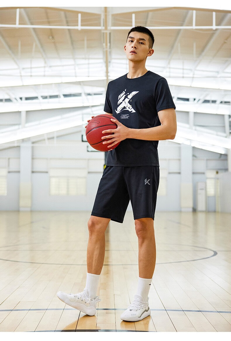 安踏kt短袖男夏季新品汤普森篮球t恤运动体恤透气半袖1521211113基础