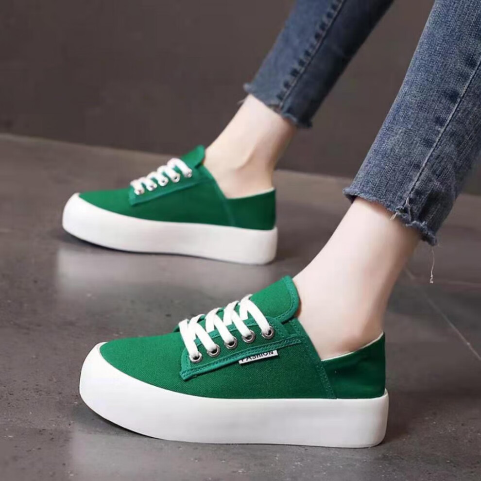 大码女鞋4043宽胖脚3543大码女鞋肥脚板鞋女新款帆布鞋学生韩版网红单