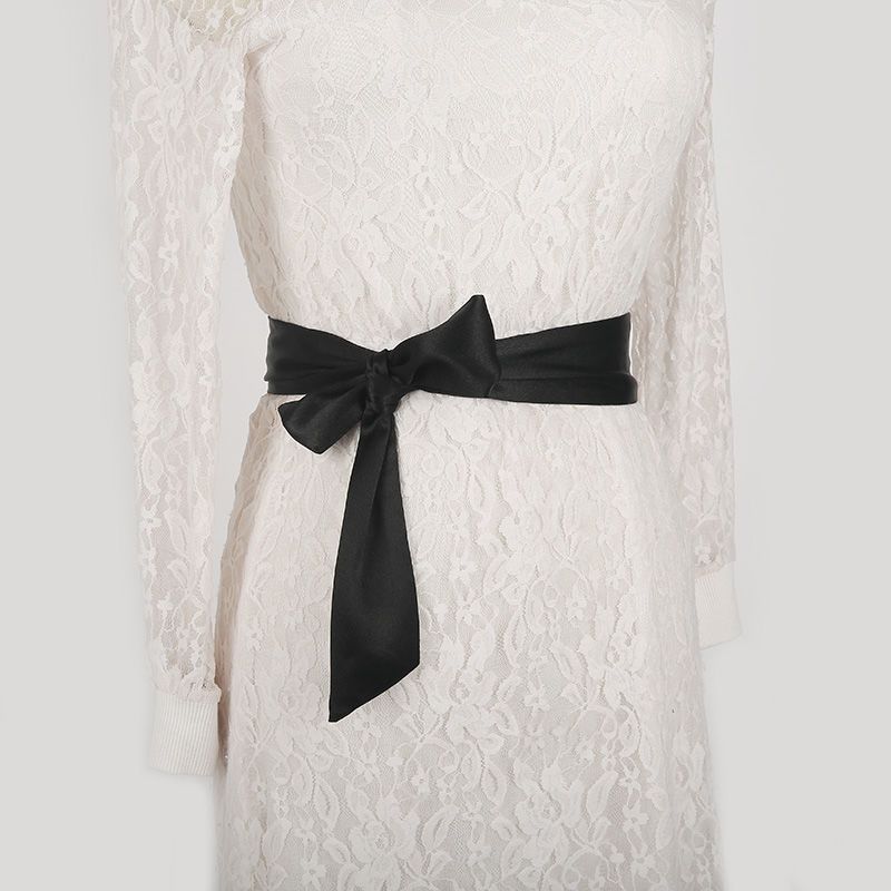 大衣腰带配件春夏长条布带配连衣裙腰带女士简约百搭裙带女清新蝴蝶结