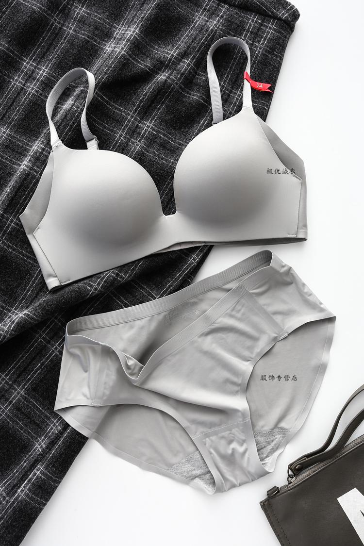 仙黛尔舒适文胸套装无钢圈聚拢无痕光面收副乳少女内衣女三扣 红色