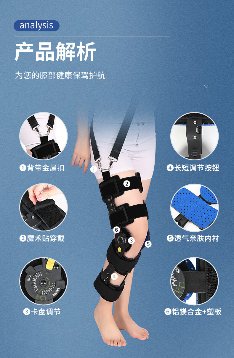 菩悦膝关节护具护膝加压运动男膝盖篮球保护护关节套跑步健身护具骨折