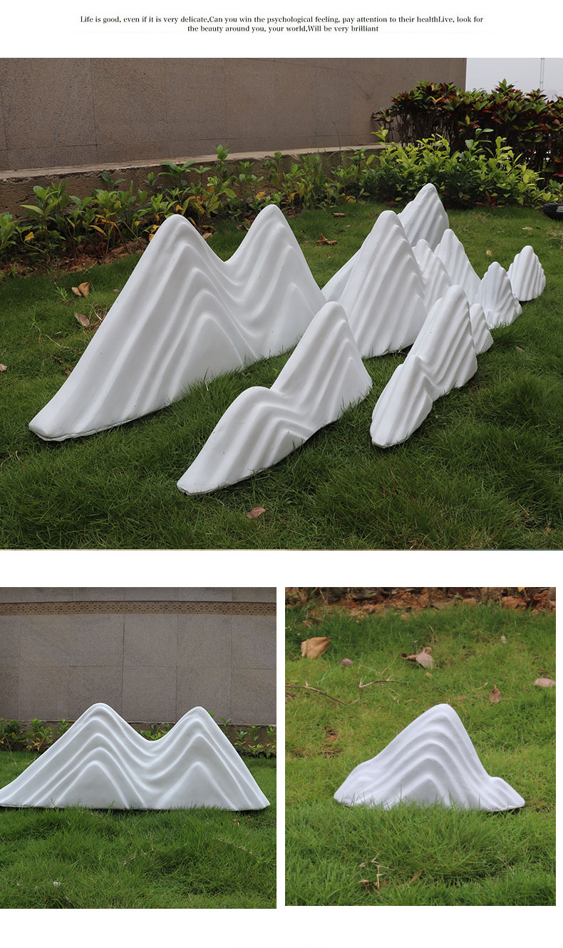 家居仿真白色假山石头模型新中式轻奢软装造景布置道具装饰品摆设款5