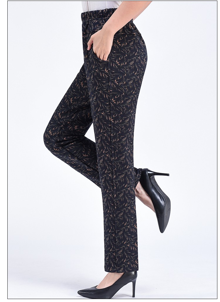 冬款保暖绒裤老人太太冬天奶奶外穿库子乐卉纯黑不加绒7xl190220斤