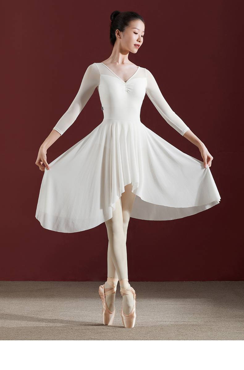 成人芭蕾舞演出服梵之舞中国舞芭蕾连体裙仙气飘逸表演出服装成人练功