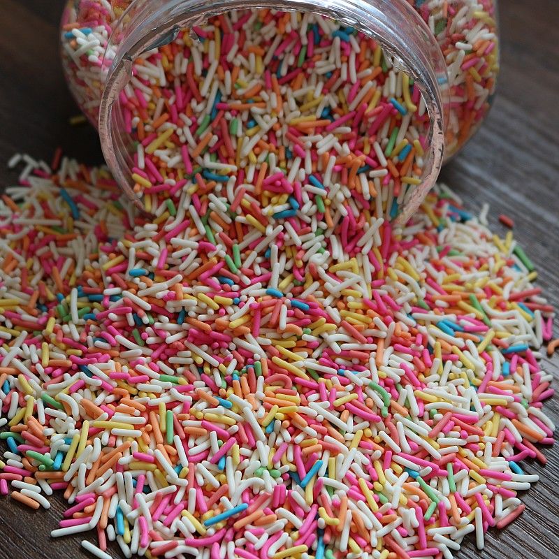 彩针巧克力彩糖针食用彩珠糖彩色朱古力七彩米蛋糕冰淇淋装饰500克