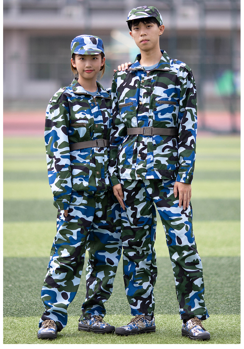 军训服装套装短袖t恤学生迷彩服套装男女夏季初高中大学生军训服 海魂