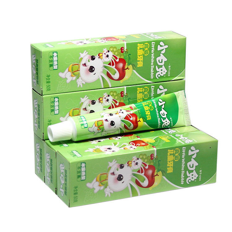 猛仕将小白兔儿童牙膏草莓香橙味水果儿童换牙牙膏50g310岁无氟水蜜桃