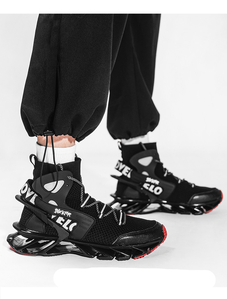 moedu么度轻奢高端品牌高帮运动鞋男刀锋鞋休闲鞋男新款透气薄款潮流