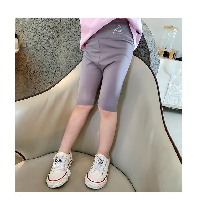 儿童短裤女女童鲨鱼皮打底裤2022夏季新款儿童紧身弹力五分薄外穿芭比