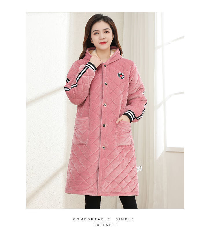 秋冬加绒罩衣女加厚成人长袖护衣外套工作服男厨房外穿大褂围裙升级