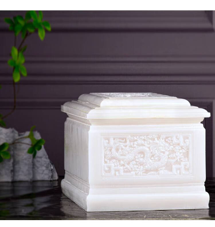 骨灰盒汉白玉防潮骨灰盒玉石水晶高档女用石头陶瓷办理代捐青玉安居