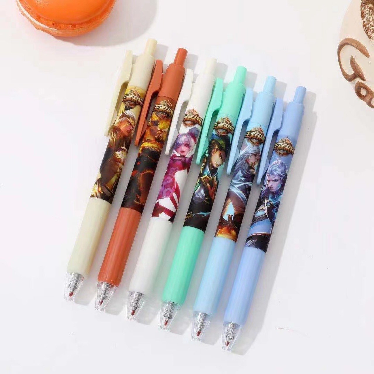 11016卡通动漫人物按动中性笔盲盒05mm黑色水笔柚子11016王者荣耀05mm