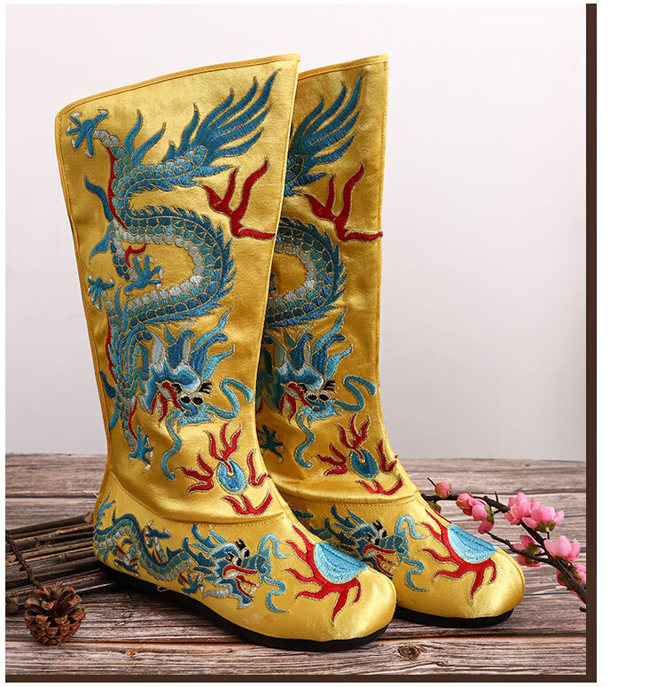 【民族古装靴】川剧变脸龙靴古代鞋cosplay绣龙靴子古