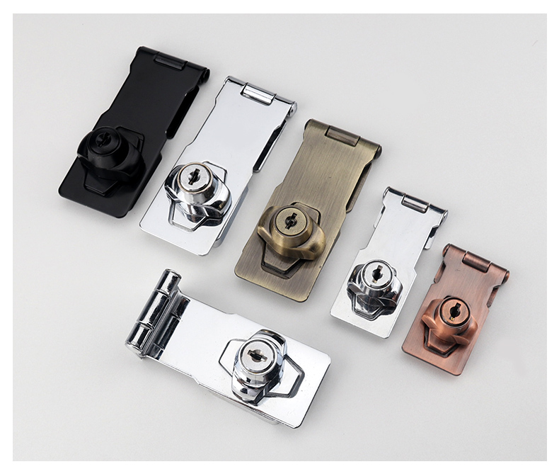 抽屉锁冰柜冰箱锁扣锁牌带锁双开柜子衣柜门锁搭扣卡扣书柜免打孔25寸