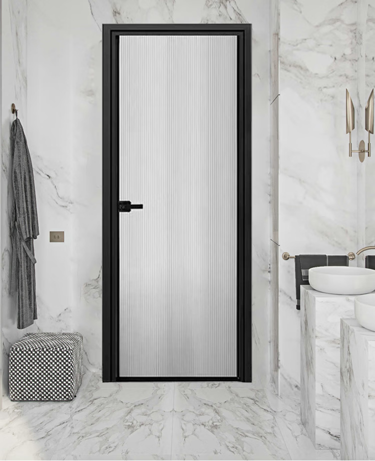 6极窄厕所门厨房推拉门白玻璃钢化卫生间门平开门 2.