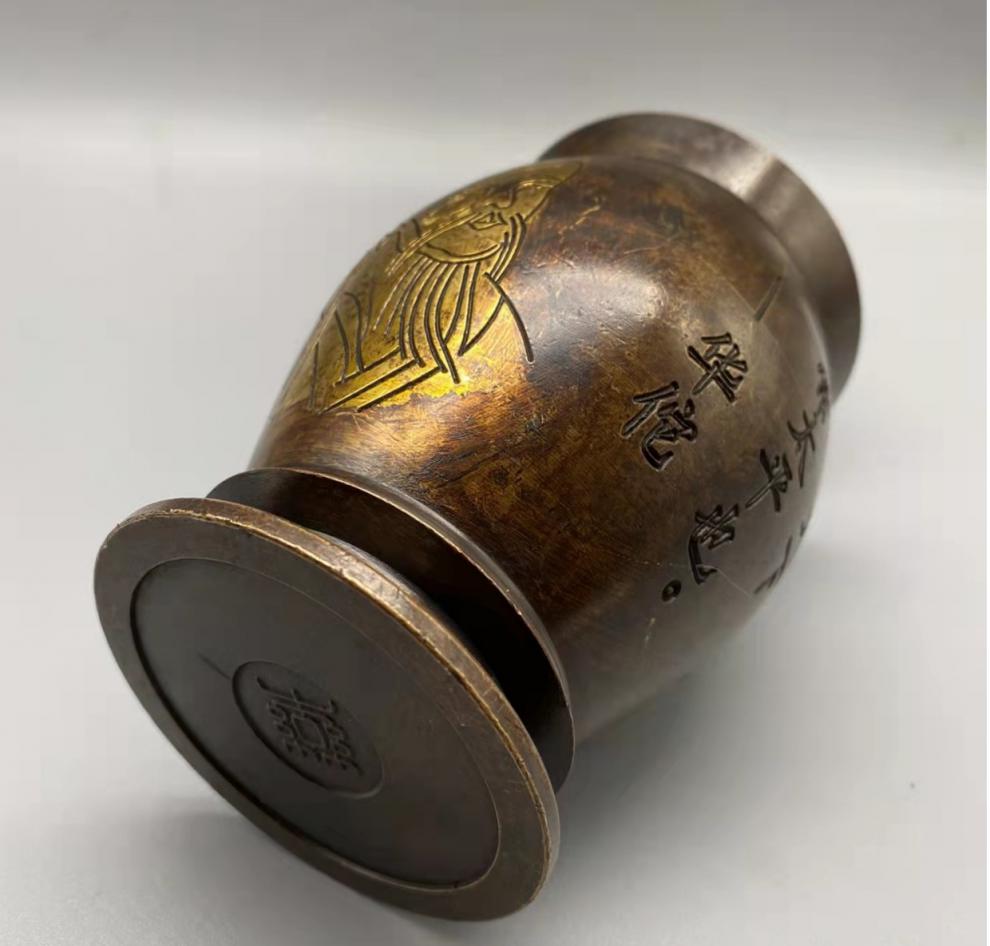 中医研钵纯铜捣药罐实心华佗中药中医摆件老式铜臼冲筒盅研钵研磨器捣