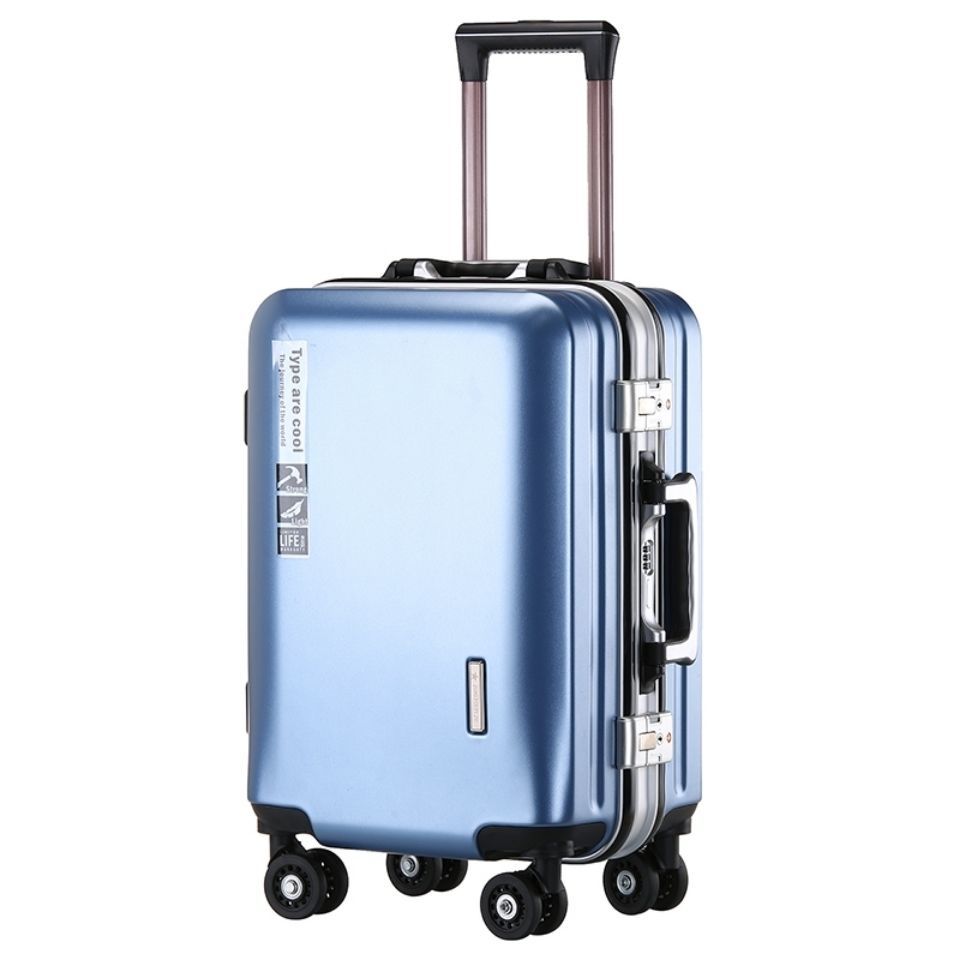 行李箱拉杆箱铝框箱万向轮密码箱学生旅行箱深灰色豪华铝框usb22寸