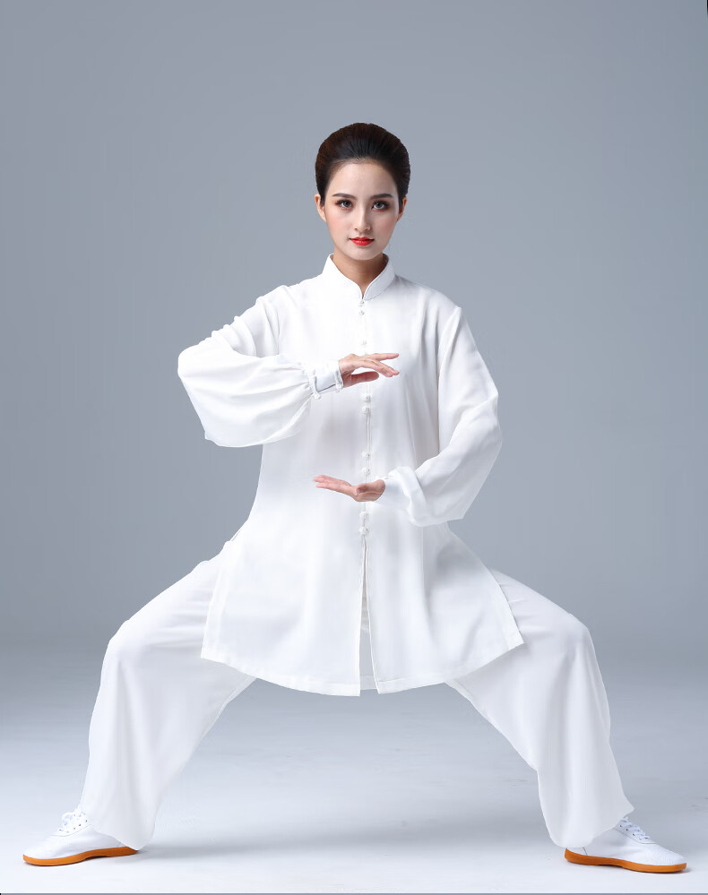 行云堂白色太极服女新款春秋高端飘逸时尚太极拳练功服男长袖套装 仙